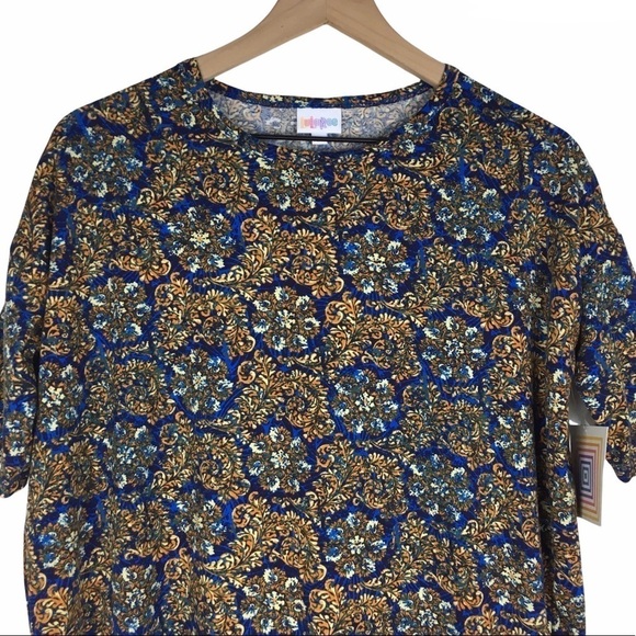 LULAROE Irma Tunic Top Floral Paisley Hi Lo Hem Retro Mod Print Size XXS NWT - Picture 3 of 11